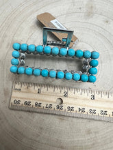 Load image into Gallery viewer, Western Faux Turquoise Rectangle Hair Claw Clip