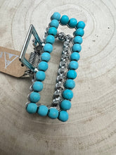 Load image into Gallery viewer, Western Faux Turquoise Rectangle Hair Claw Clip