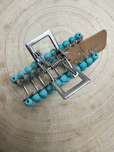 Load image into Gallery viewer, Western Faux Turquoise Rectangle Hair Claw Clip