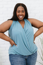 Load image into Gallery viewer, Zenana Cherished Time Full Size Surplice Top in Blue Grey