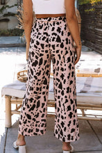 Load image into Gallery viewer, Animal Print Belted Wide Leg Pants
