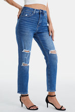Load image into Gallery viewer, BAYEAS Full Size Distressed High Waist Mom Jeans