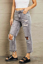 Load image into Gallery viewer, BAYEAS Acid Wash Distressed Straight Jeans