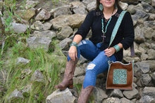 Load image into Gallery viewer, Hair on Hide Box Handbag Cowboy Accents and Strap