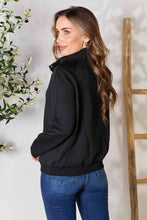 Load image into Gallery viewer, Double Take Half Buttoned Collared Neck Sweatshirt with Pocket