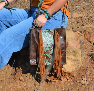 Hair on Hide Box bag Laredo Side Accents and Strap