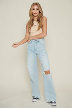 Load image into Gallery viewer, MIU Distressed Wide Leg Jeans