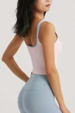 Load image into Gallery viewer, Contrast Square Neck Cropped Sports Tank