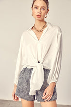 Load image into Gallery viewer, CELINE (WHITE) FRONT TIE SHIRT