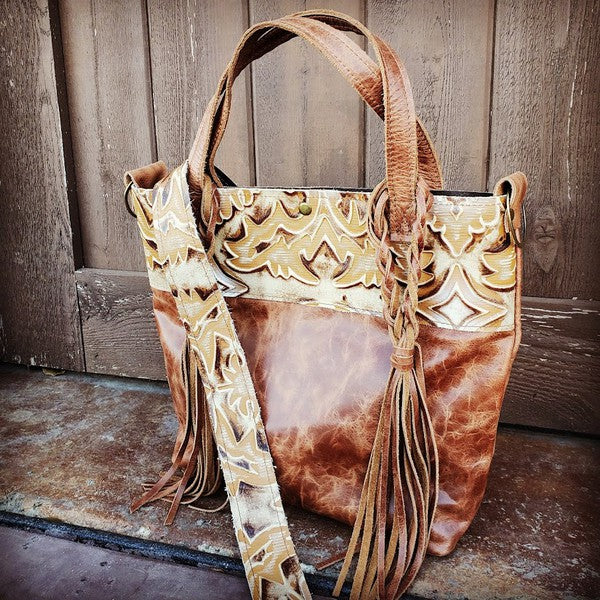 Texas West Handcrafted Genuine Leather Cowhide Women's Fringe