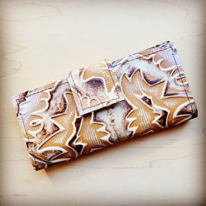 Embossed Leather Wallet Sienna Laredo with Snap