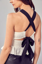 Load image into Gallery viewer, RUBY SMOCKED CRISS CROSS BACK TOP