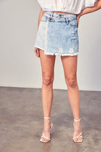 Load image into Gallery viewer, DELILAH DISTRESSED CROSS LAP DENIM SHORTS
