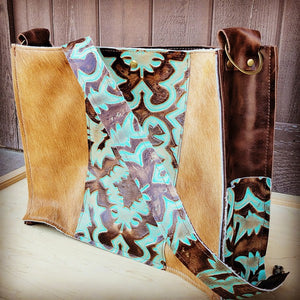 Box Handbag w/ Turquoise Laredo no fringe