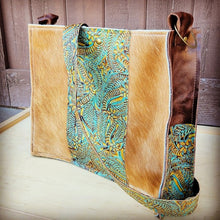 Load image into Gallery viewer, Large Box Handbag Dallas Turquoise no fringe
