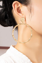 Load image into Gallery viewer, Large statement bamboo hoop earrings