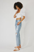 Load image into Gallery viewer, HIGH RISE SLIM STRAIGHT JEANS