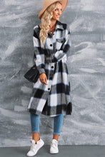 Load image into Gallery viewer, Plaid Button Front Side Slit Duster Coat