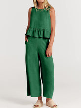 Load image into Gallery viewer, Full Size Round Neck Top and Wide Leg Pants Set
