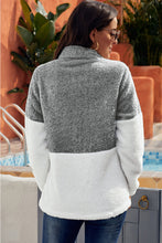 Load image into Gallery viewer, Color Block Half-Zip Teddy Sweatshirt