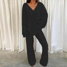 Load image into Gallery viewer, V-Neck Long Sleeve Top and Long Pants Set