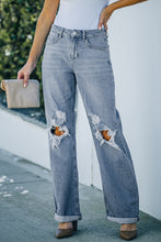 Load image into Gallery viewer, Distressed Straight Leg High Waist Jeans