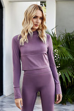 Load image into Gallery viewer, Cutout Spliced Turtleneck Yoga Top