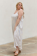 Load image into Gallery viewer, HEYSON Full Size Multi Colored Striped Jumpsuit with Pockets