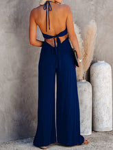 Load image into Gallery viewer, Halter Neck Wide Leg Jumpsuit