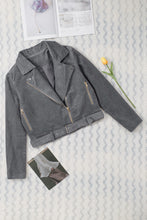 Load image into Gallery viewer, Belted Zip-Up Corduroy Jacket