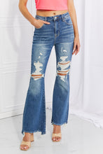 Load image into Gallery viewer, RISEN Full Size Hazel High Rise Distressed Flare Jeans