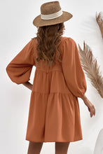 Load image into Gallery viewer, Square Neck Tie Back Tiered Dress