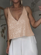 Load image into Gallery viewer, Sequin Deep V Tank