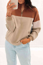 Load image into Gallery viewer, Half Zip Up Sweatshirt with Front Pocket