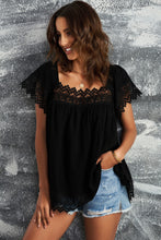 Load image into Gallery viewer, Spliced Lace Tie-Back Babydoll Top