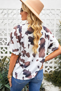 Cow Print Raglan Sleeve Tee Shirt