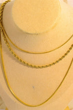 Load image into Gallery viewer, Stainless Steel 18K Gold Pleated Triple Layer Necklace