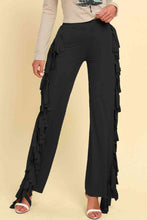 Load image into Gallery viewer, Fringe Trim Wide Leg Pants