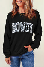 Load image into Gallery viewer, Round Neck Long Sleeve Howdy Graphic Sweatshirt