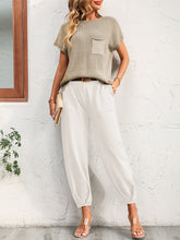 Load image into Gallery viewer, Round Neck Raglan Sleeve Tee and Long Pants Set