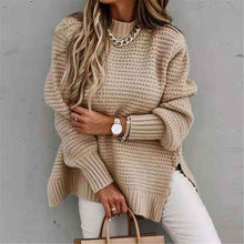 Load image into Gallery viewer, Round Neck Slit Sweater