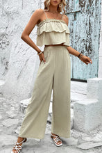 Load image into Gallery viewer, Frill Trim Cami and Wide Leg Pants Set