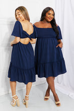 Load image into Gallery viewer, Davi &amp; Dani Full Size Let&#39;s Laugh Smocked Bow-Look Back Dress