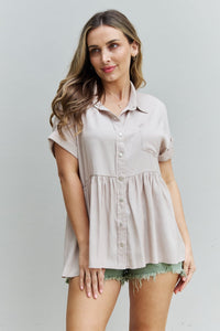 HEYSON Find Yourself Full Size Soft Tencel Babydoll Blouse