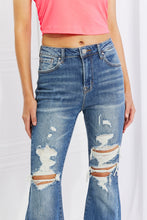Load image into Gallery viewer, RISEN Full Size Hazel High Rise Distressed Flare Jeans