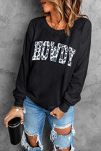 Load image into Gallery viewer, Round Neck Long Sleeve Howdy Graphic Sweatshirt