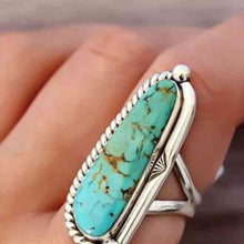 Load image into Gallery viewer, Artificial Turquoise Alloy Ring