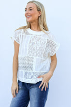Load image into Gallery viewer, And The Why Lace Patchwork Short Sleeve Top and Cami Set