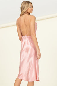 MEET YOU THERE COWL NECK MIDI DRESS