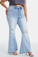 Load image into Gallery viewer, BAYEAS Full Size Distressed Raw Hem High Waist Flare Jeans